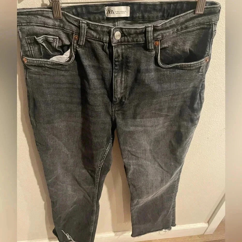 Zara black straight leg jeans size 10